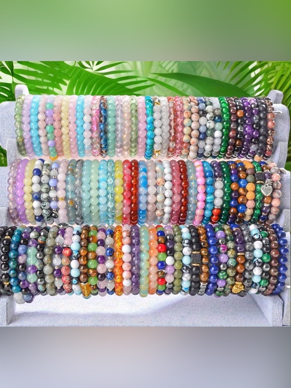 Multicolor Beaded Stretch Bracelet - 2 Random Color Pulls - Picture 2 of 2
